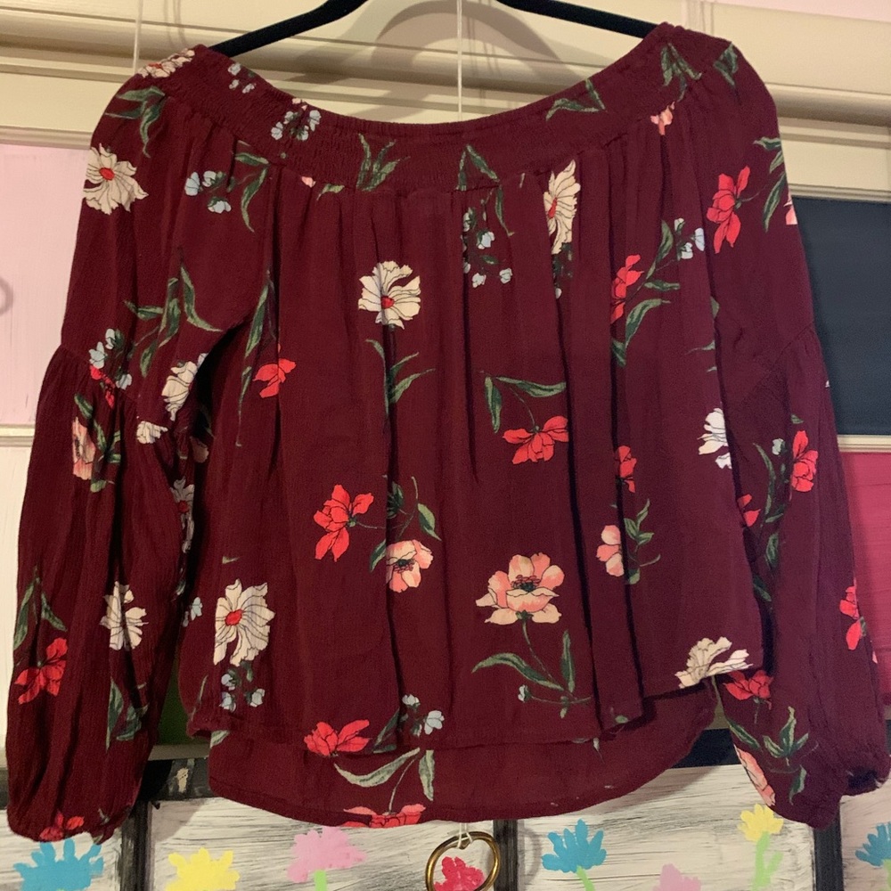 Floral off the shoulder shirt